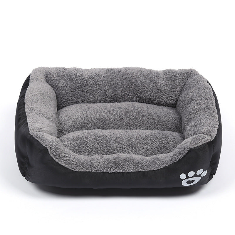 Soft Fleece Pet Sofa Bed with Waterproof Bottom - Winter Dog & Cat Cushion