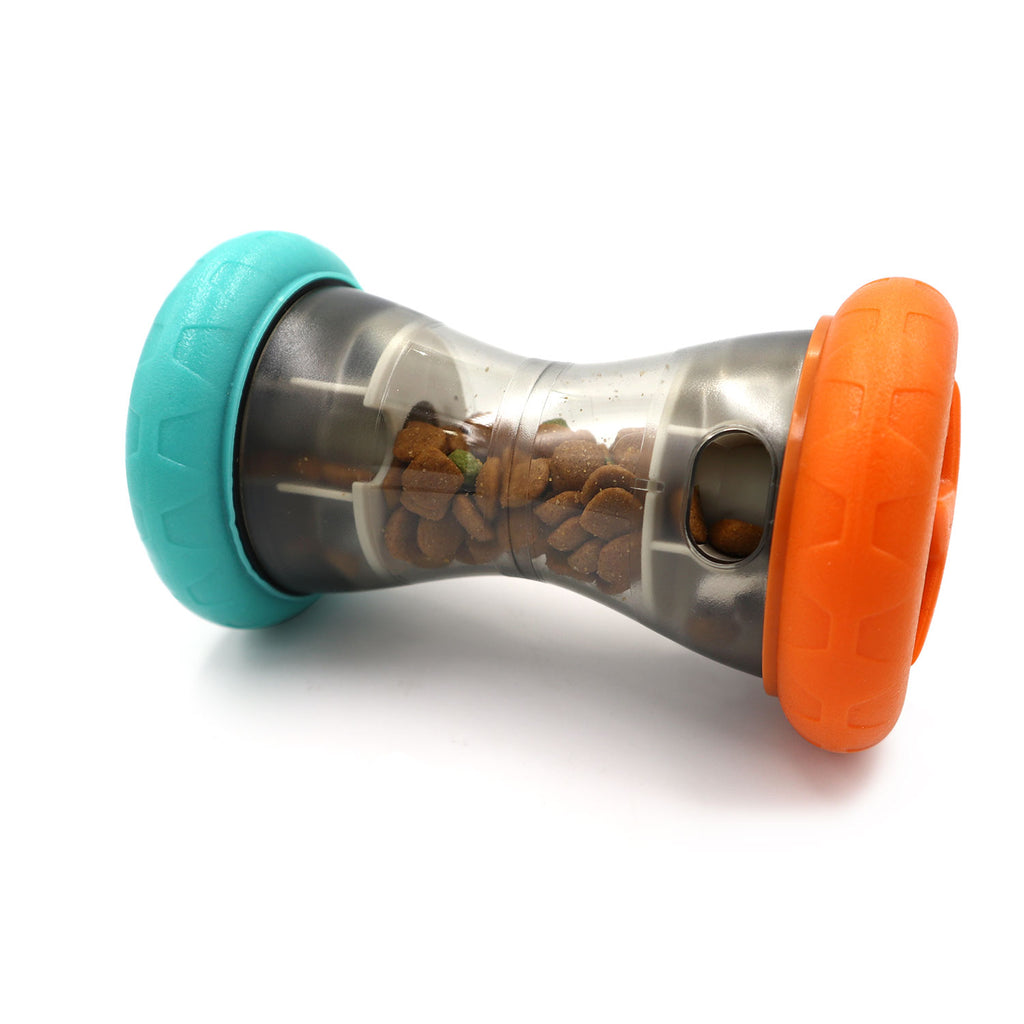Interactive Dumbbell Dog Treat Dispenser & Slow Feeder Puzzle Toy