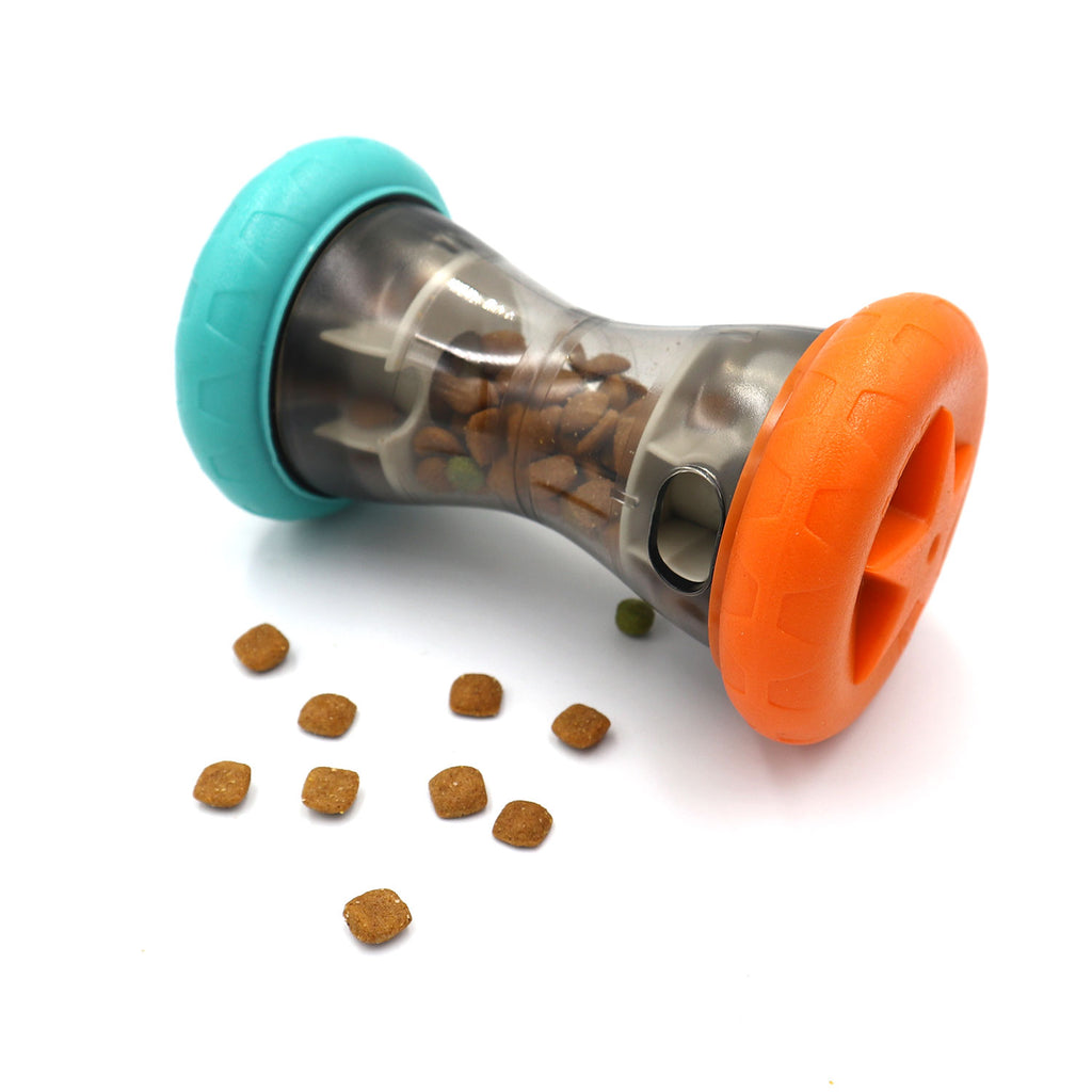 Interactive Dumbbell Dog Treat Dispenser & Slow Feeder Puzzle Toy