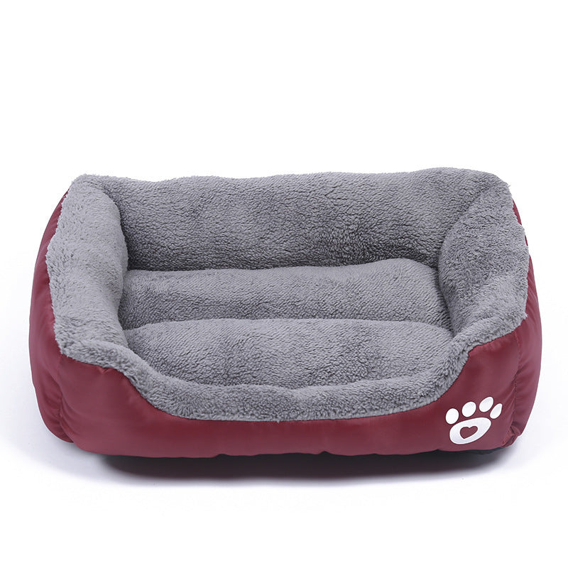 Soft Fleece Pet Sofa Bed with Waterproof Bottom - Winter Dog & Cat Cushion