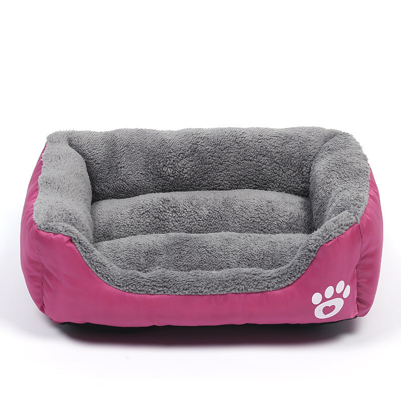 Soft Fleece Pet Sofa Bed with Waterproof Bottom - Winter Dog & Cat Cushion