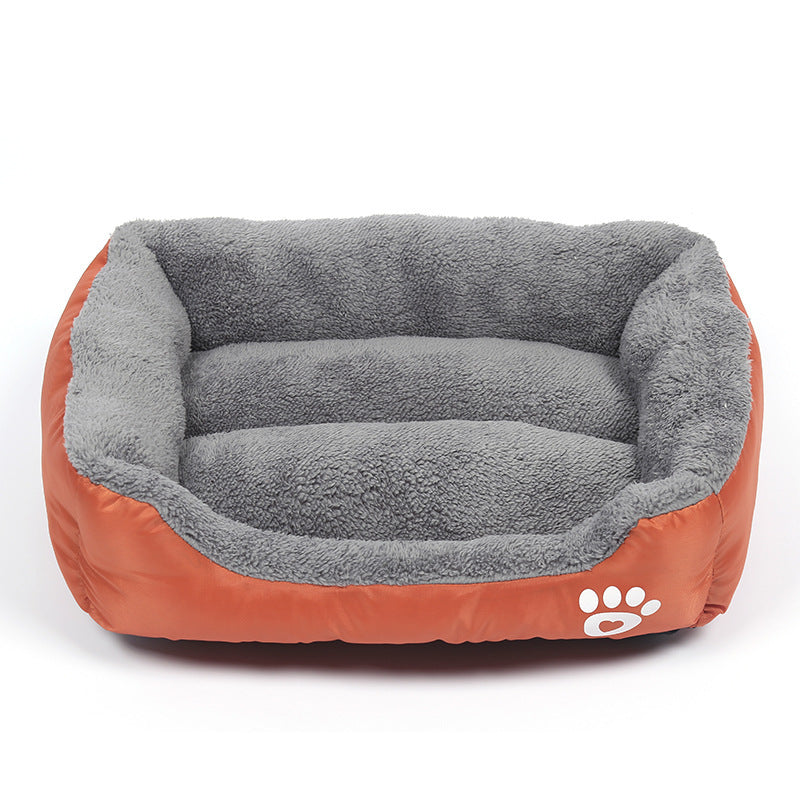 Soft Fleece Pet Sofa Bed with Waterproof Bottom - Winter Dog & Cat Cushion