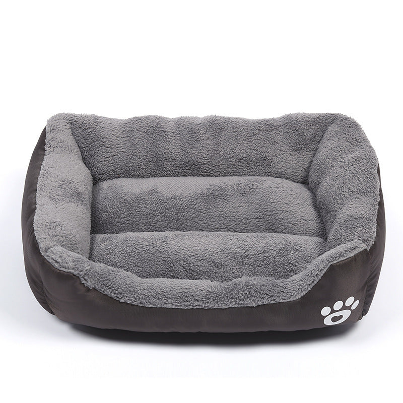 Soft Fleece Pet Sofa Bed with Waterproof Bottom - Winter Dog & Cat Cushion
