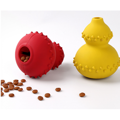 Natural Rubber Gourd Dog Treat Dispenser & Slow Feeder Toy
