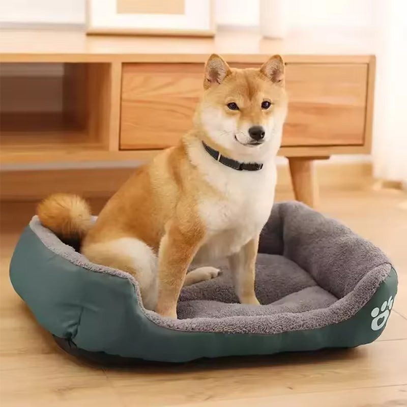 Soft Fleece Pet Sofa Bed with Waterproof Bottom - Winter Dog & Cat Cushion